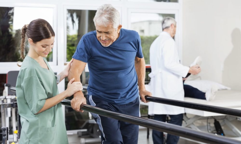 Neuro rehab, parallel bars, mobility retraining